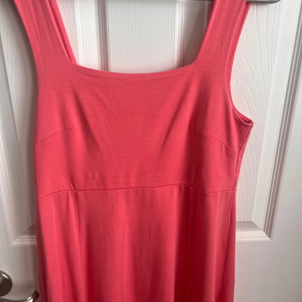 ABLE‎ Coral Pink Square Neck Midi Dress Sleeveless Casual Womens Size Medium